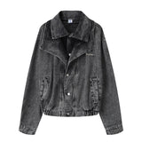 Men Denim Jacket Fake Two-Piece Denim Jacket Men Washed and Worn Denim Jacket