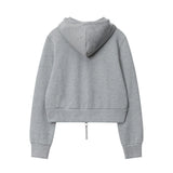Women Hoodie Hooded Cardigan Sweater Women's Casual Short