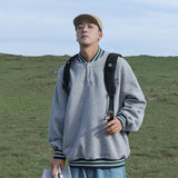 Men Hoodie Sweater Men's Autumn Loose Fashion Brand Baseball Collar Coat