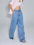 Unisex Pants Fall Pocket Raw Hem Jeans