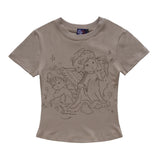 Women T-shirt Printed Short-Sleeved T-shirt for Girls Summer O-neck Short