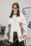 Unisex Jacket Autumn Ethnic Style Contrast Color Coat Women's Clothing