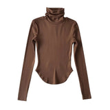 Women T-Shirt Autumn and Winter Stretch Tight Long-Sleeved T-shirt Top