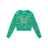 Women Sweater Short Sweater Women's Autumn Leisure round Neck Long-Sleeved Sweater Top
