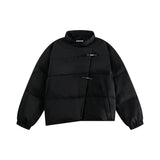 Unisex Jacket Winter New Chinese Style Cotton Coat with Solid Color