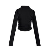 Women's T-shirt high-necked bottoming shirt women's autumn elastic T-shirt top