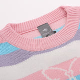 Women Sweater Butterfly-Patterned Short Style Sweater Women's Autumn Contrast Color Long Sleeves Sweater