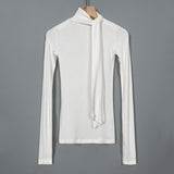 Women Long Sleeve Shirt Women's Half Turtleneck Tight