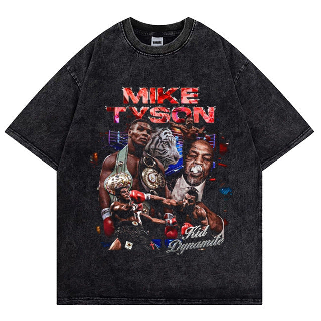 Mike Tyson T-Shirt Vintage Character Print Loose T-Shirt