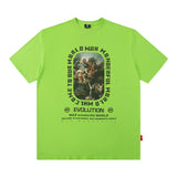 Men T Shirt Summer Retro Portrait Printing round Neck Short Sleeve
