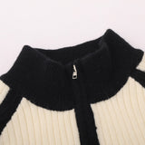 Women Sweater Splicing Knitwear Women's Autumn Leisure Long Sleeve