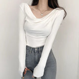 Women Long Sleeve Shirt Casual Bottoming Shirt Autumn