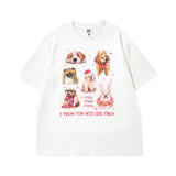 Men T Shirt Bear Printed Cotton Short-Sleeved T-shirt Baby Boy and Girl Summer Loose