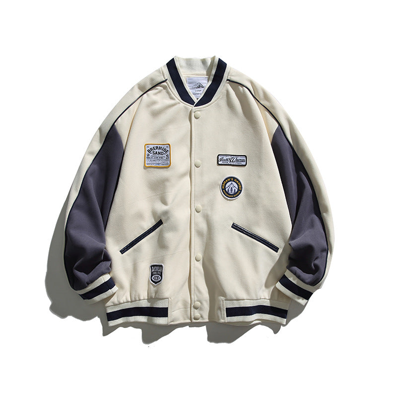 Varsity Jacket Vintage Autumn Loose Cardigan Baseball Uniform