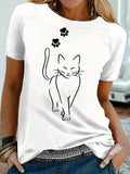 Plus Size Casual T-shirt, Women's Plus Cute