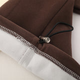 Men Hoodie Five-Pointed Star Embroidered Sweater Men's Loose Color Contrast Patchwork Lapel