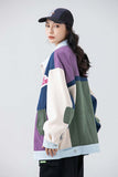 Unisex Jacket Fall Color-Blocking Lettered Casual Jacket Women's Clothing