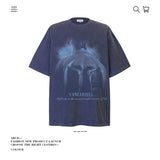American vintage street T-shirt pure cotton retro men's and women's summer loose