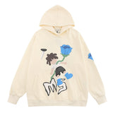 Men Hoodie Printed Pullover Sweatshirt Men Spring and Autumn Leisure Loose-Fitting Hoodie