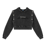 Women Hoodie Cropped Hoodie Girls Spring and Autumn Print Leisure