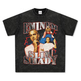 Detroit Eminem T Shirt Washed Old Eminem Print T Shirt
