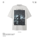 American vintage street T-shirt pure cotton men's and women's summer loose