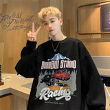 Men Hoodie Sweater Men's Autumn Fashion Brand Pu Handsome Long-Sleeved T-shirt Loose