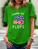Women's Independence Day T Shirt Printed Short-Sleeved T-shirt