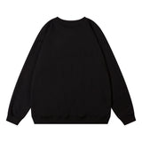 Men Hoodie Fun Letter Print round Neck Long Sleeve Sweater