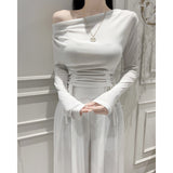 Women Long Sleeve Shirt Elastic Waistband Slimming Casual Pants