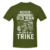 Vintage Never Underestimate An Old Man On A Trike T-Shirt