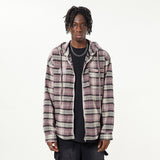 Men Long Sleeved T Shirt Striped Plaid Hooded Shirt Coat Spring and Autumn Loose Casual Long Sleeves Hooded Shirt