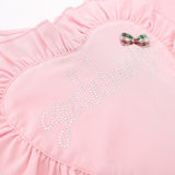 Women Vest Letter Rhinestone Strap Girls Slim Bottoming