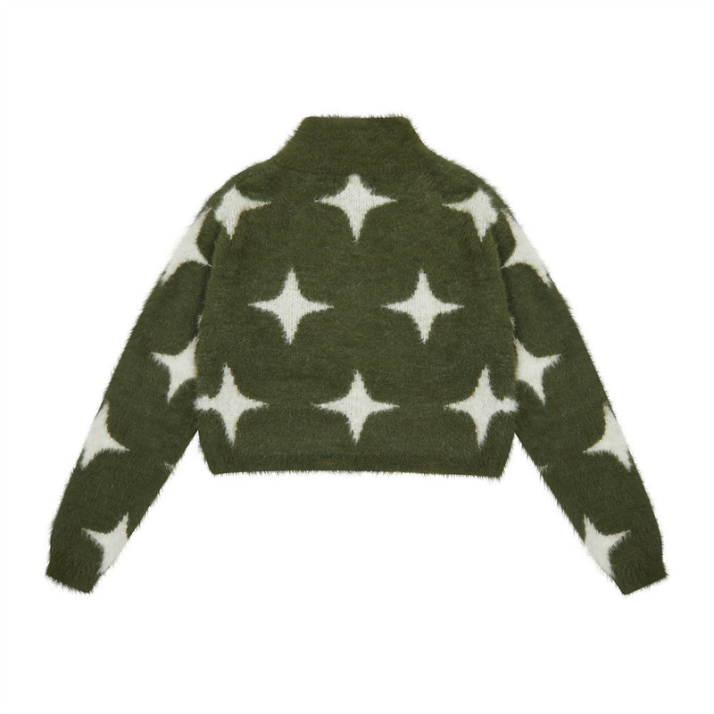 Women Sweater Cropped Sweater Coat Women's Autumn Winter Coat