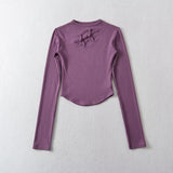 Women T-Shirt Long-Sleeved T-shirt Bottoming Shirt Short Top