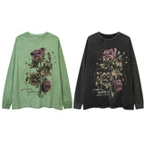 Men Long Sleeve Shirt Dark Print Distressed Bottoming Long Sleeve T-shirt Men and Women