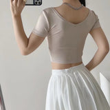 Women T-Shirt Short-Sleeved T-shirt Women's Summer Top Bottoming Shirt
