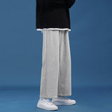 Men Sweatpants Straight Draping Wide Leg Sweatpants Fashion Brand Loose Casual