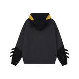 Women Hoodie Hooded Sweater Women's Color Matching Letters Autumn and Winter Loose
