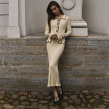 Women Sweater Dress Knitted Dress Fall/Winter Sweater Dress Lapel Tight