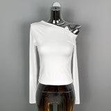 Women Long Sleeve Shirt Diagonal Collar Long Sleeve Spring and Autumn