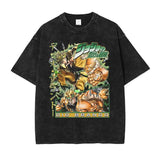 2024Kira Yoshikage T-shirt Oversize Vintage Washed Anime