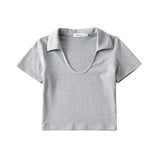 Women T-Shirt Short-Sleeved T-shirt Women's Summer Gray