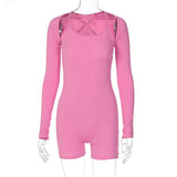 Women Jumpsuit Women's Autumn Sexy U Collar Tight Jumpsuit