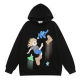 Men Hoodie Printed Hooded Loose Sweater Men's Spring and Autumn Loose Casual