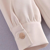 Women T-Shirt Retro V-neck Long Sleeve Shirt Women's Autumn