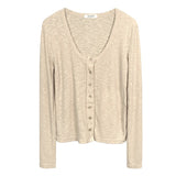 Women Long Sleeve Shirt Women's Threaded Cotton Bottoming Shirt