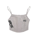 Women Vest Back Camisole Back Letter Print Girls Bottoming Vest