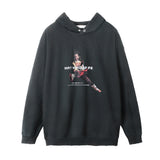 Men Hoodie Washed Distressed Hooded Sweaters Menswear Casual Loose Long Sleeve