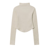 Women Long Sleeve T-Shirt Irregular Shoulder Long Sleeve T-shirt Women's Short Top